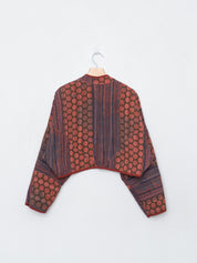 The Kaira Cropped Quilted Indigo Kantha Jacket