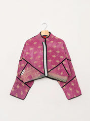 The Kaira Cropped Quilted Patchwork Kantha Jacket