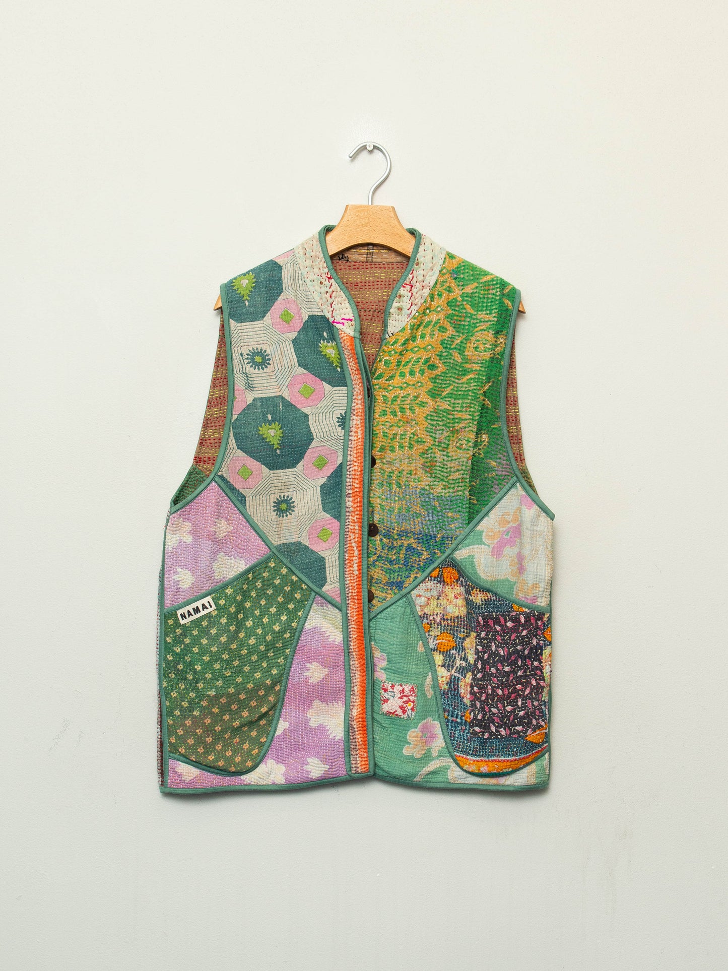 The Ladhiya Quilted Patchwork Kantha Vest