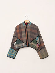 The Kaira Cropped Quilted Patchwork Kantha Jacket