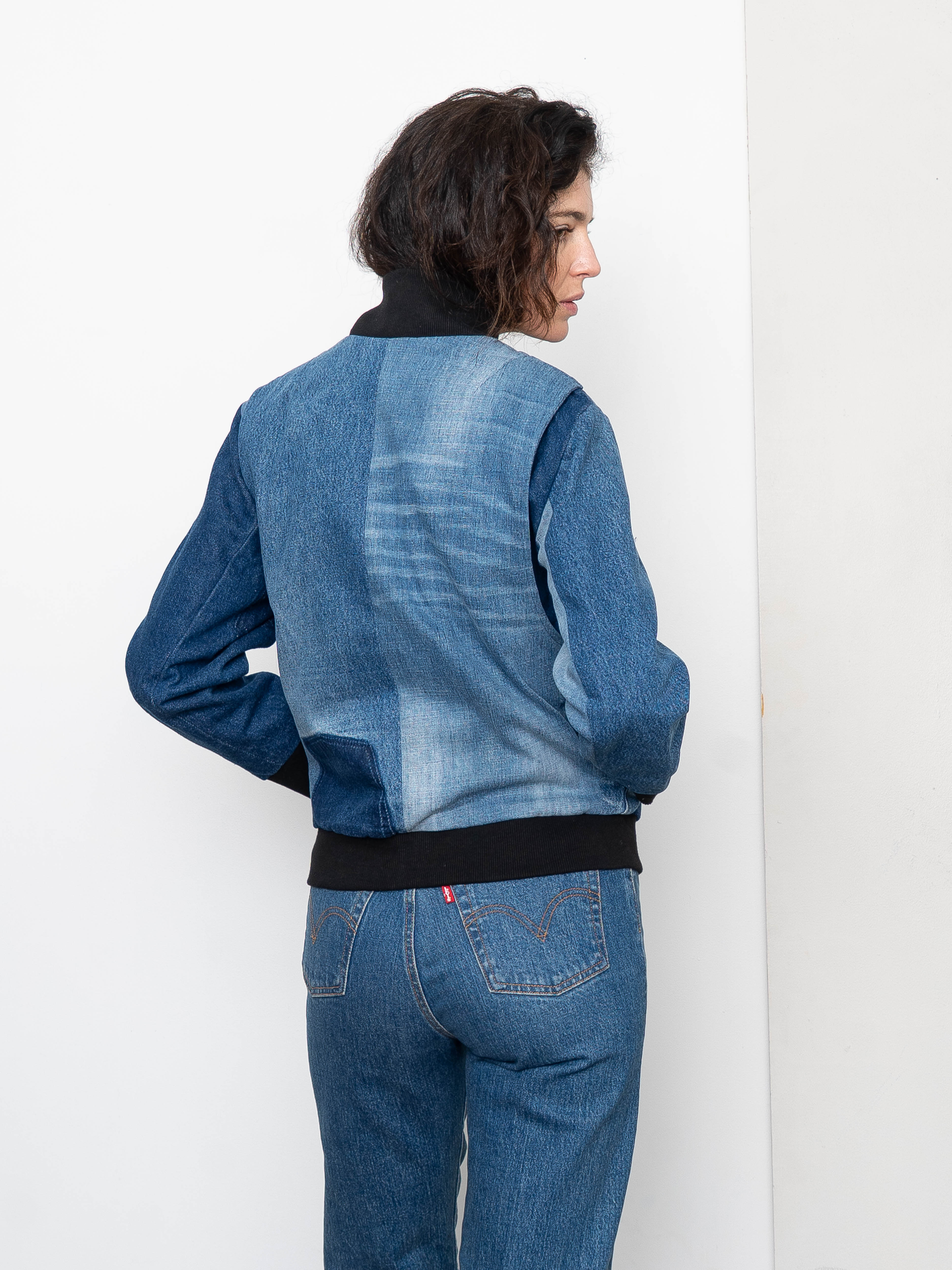 The Veda Denim Bomber Jacket - Small