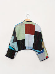 The Kaira Cropped Quilted Ralli Kantha Jacket