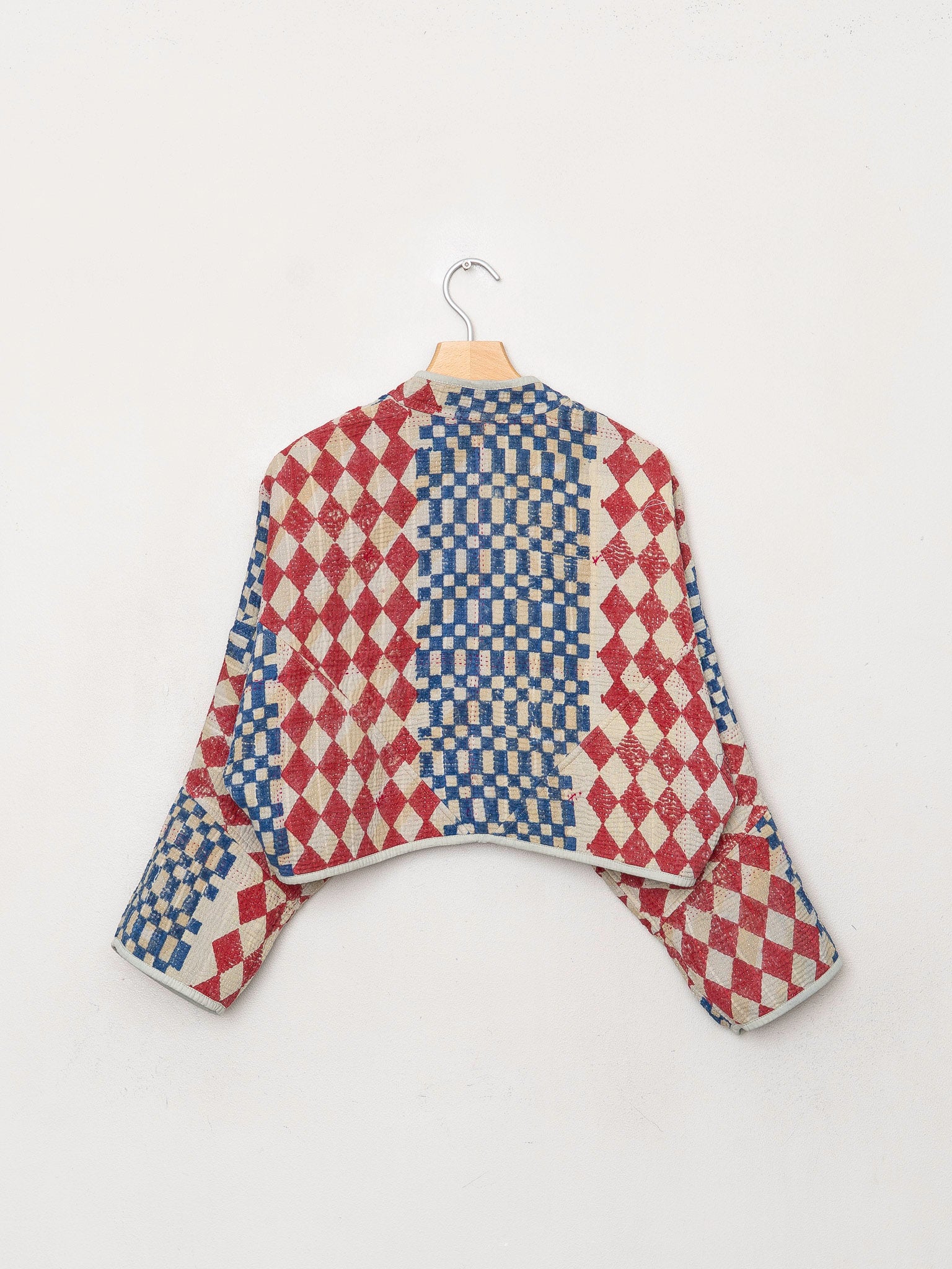 The Kaira Cropped Quilted Indigo Kantha Jacket