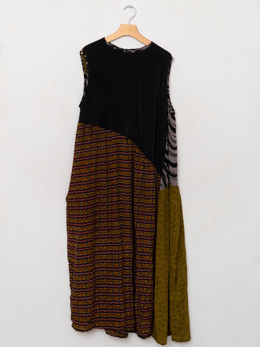 The Anan Long Dress  - Medium / Large - Upcycled Silk