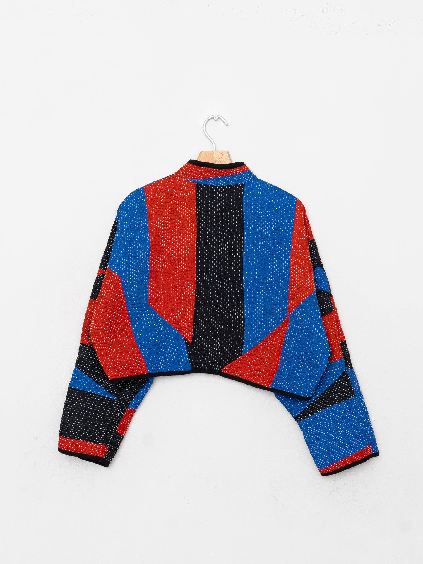 The Kaira Cropped Quilted Patchwork Kantha Jacket