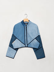 The Kaira Cropped Denim Jacket - Small - Wholesale