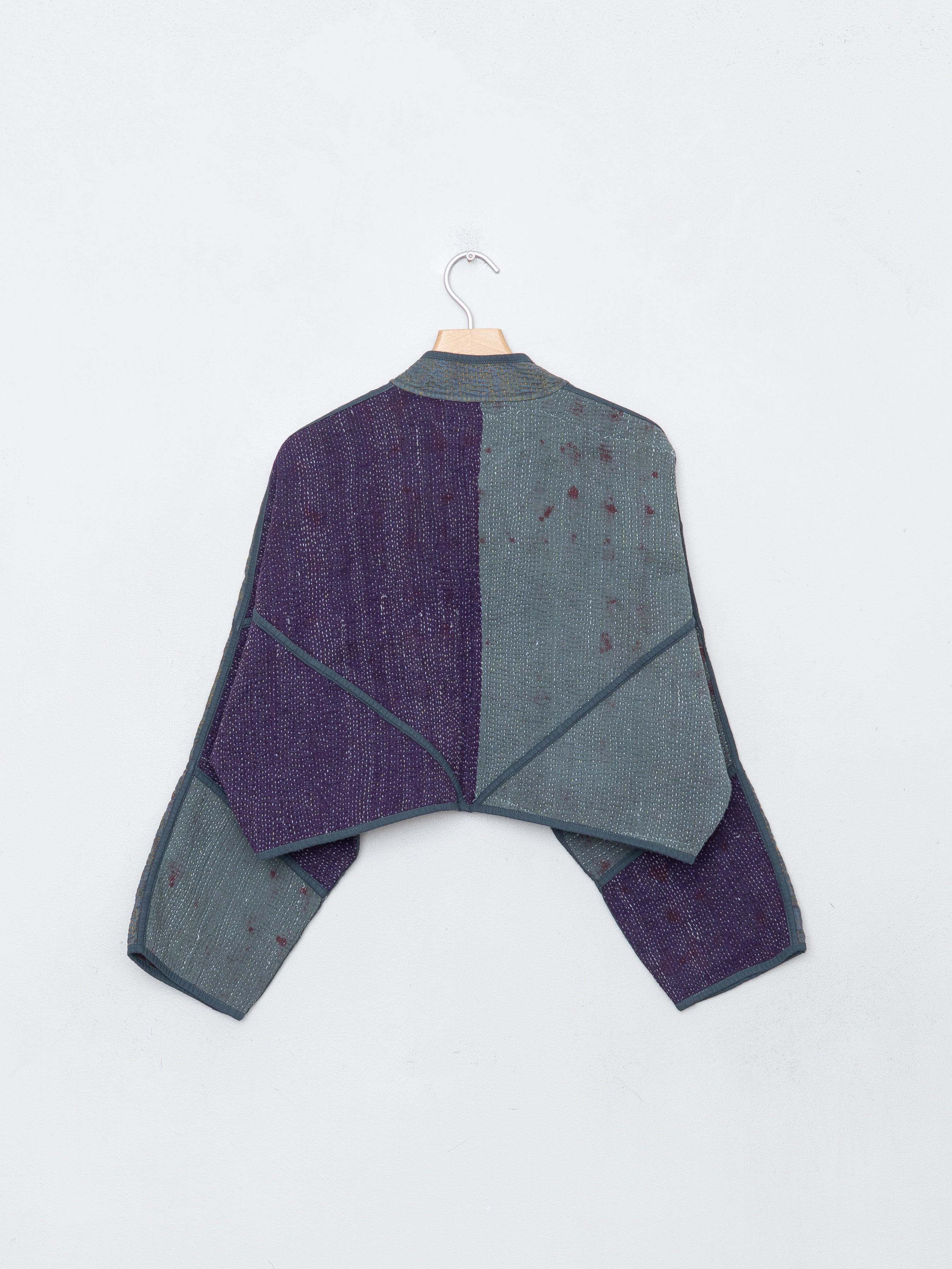 The Kaira Cropped Quilted Indigo Kantha Jacket