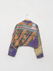 The Kaira Cropped Quilted Patchwork Kantha Jacket