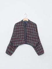 The Kaira Cropped Quilted Indigo Kantha Jacket