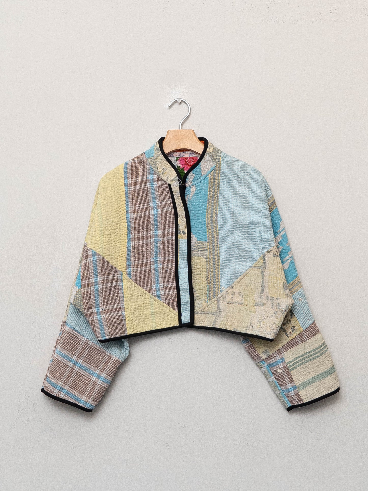 The Kaira Cropped Patchwork Jacket Wholesale