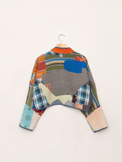 The Kaira Cropped Quilted Patchwork Kantha Jacket