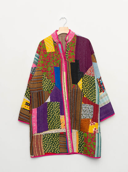 The Sai Quilted Patchwork Kantha Coat