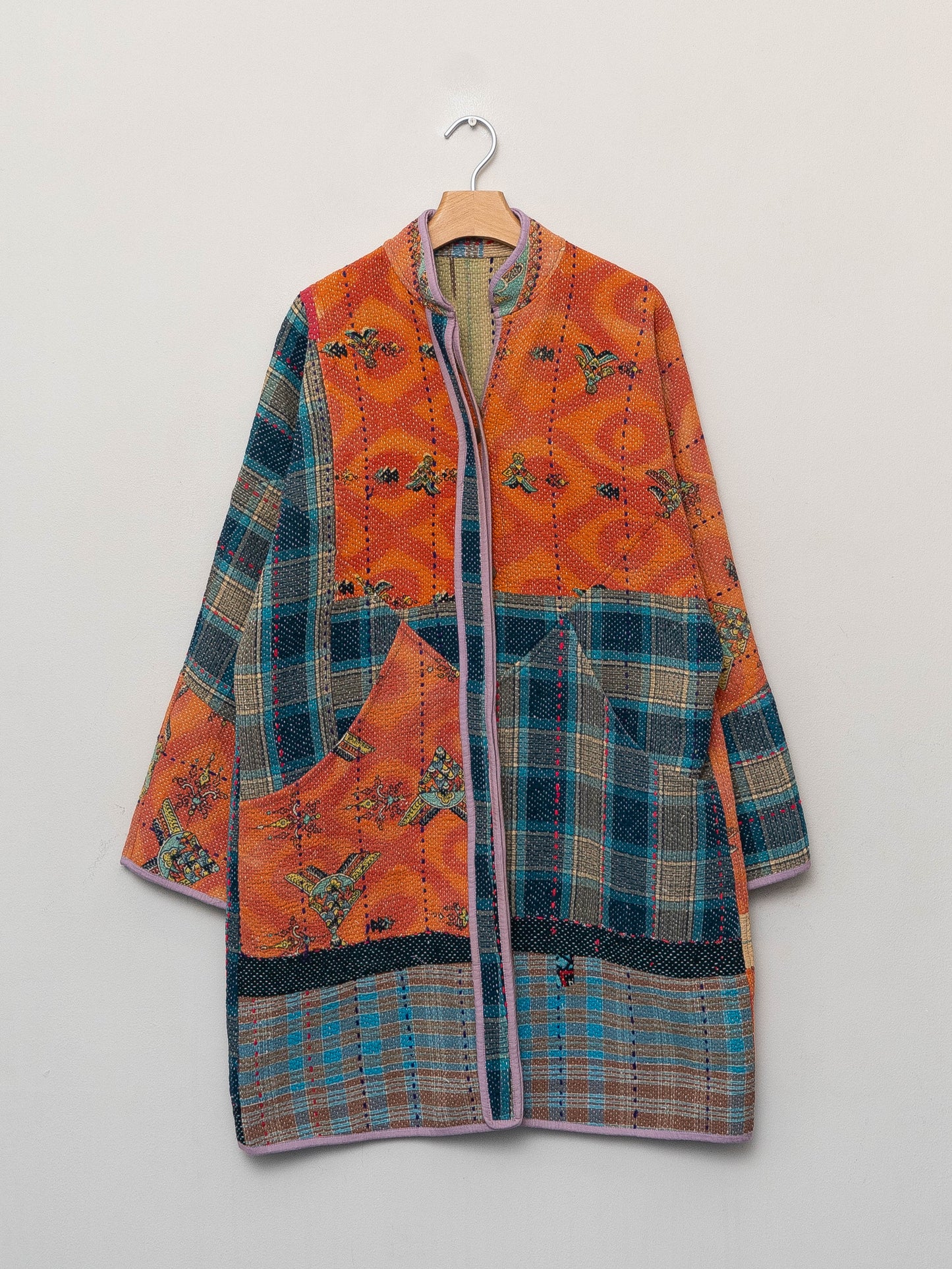 The Sai Quilted Patchwork Kantha Coat