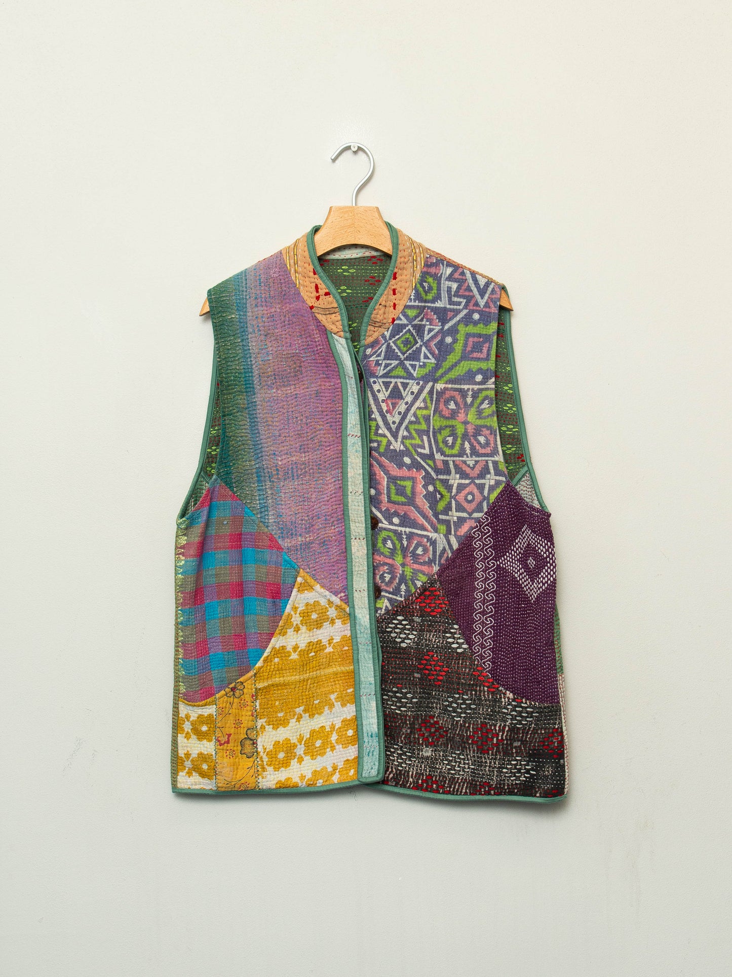 The Ladhiya Quilted Patchwork Kantha Vest