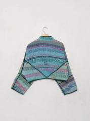The Kaira Cropped Quilted Patchwork Kantha Jacket
