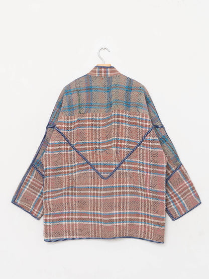 The Narmada Quilted Patchwork Kantha Jacket