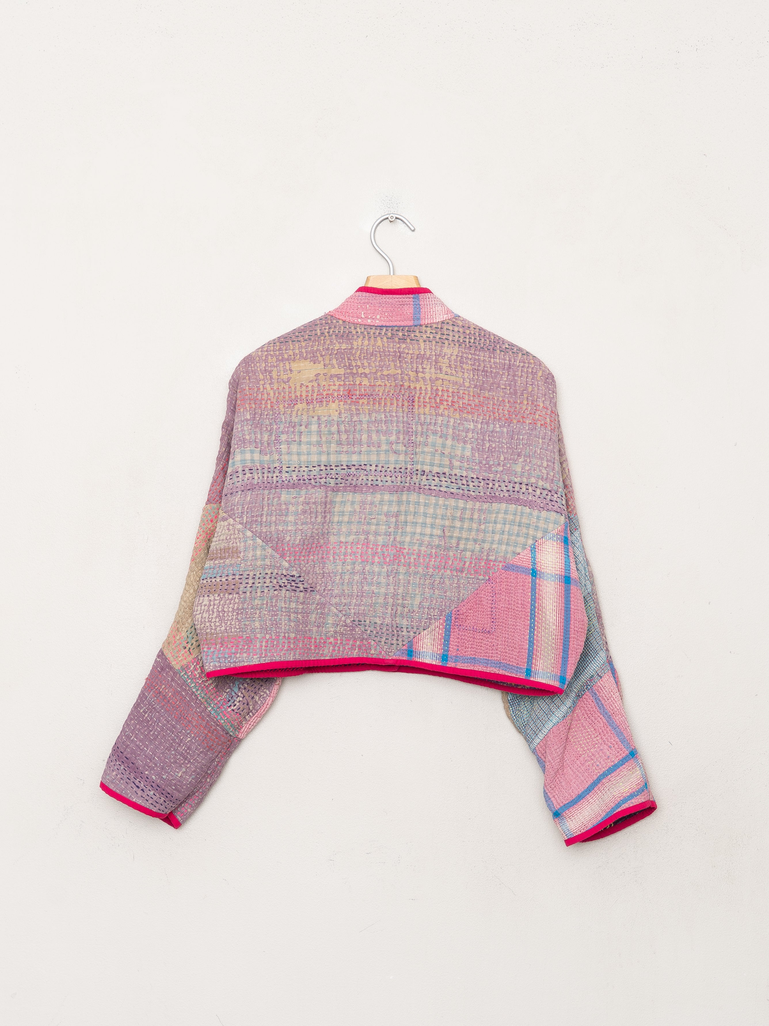 The Kaira Cropped Quilted Patchwork Kantha Jacket