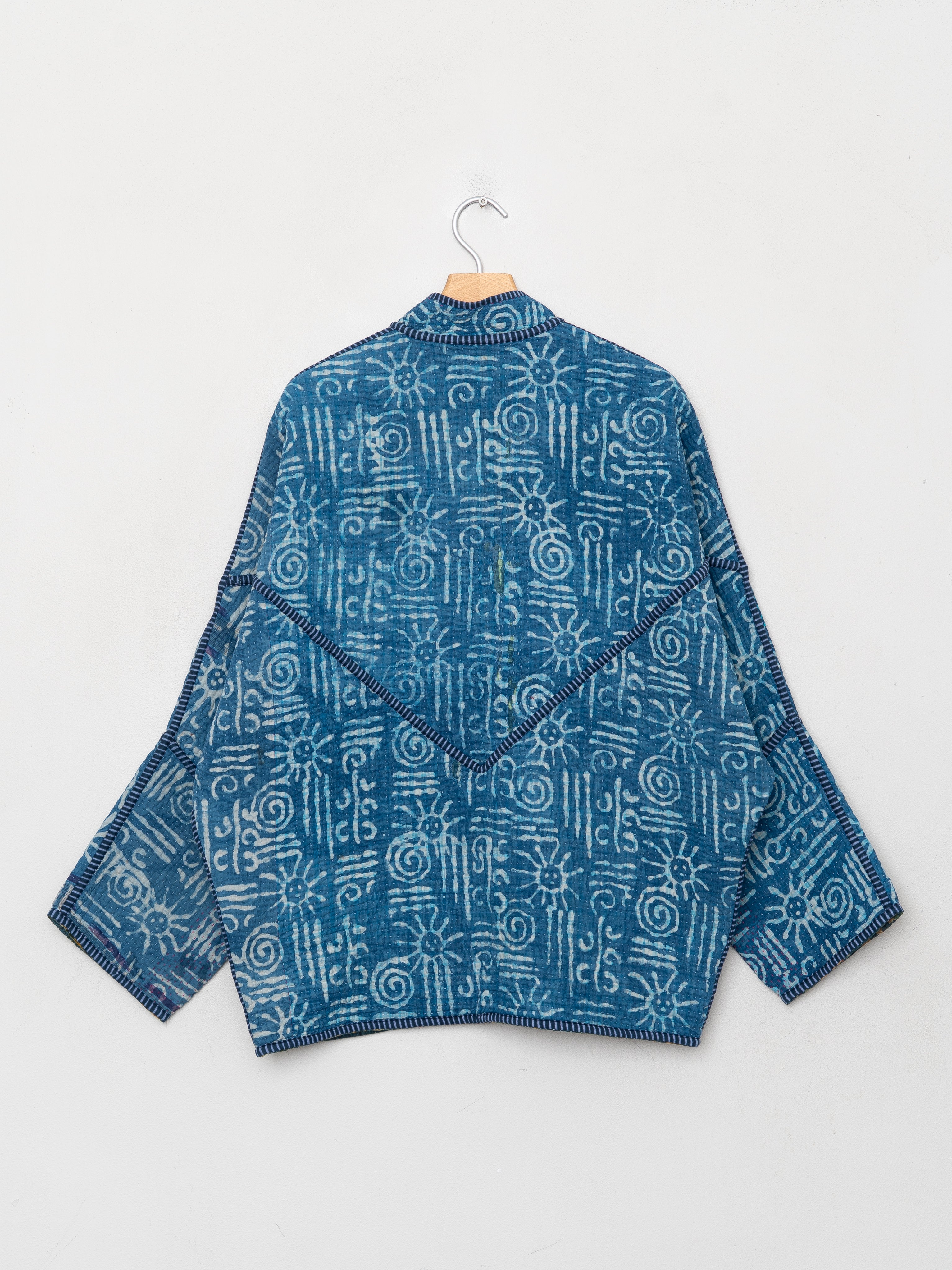The Ishani Quilted Indigo Kantha Jacket