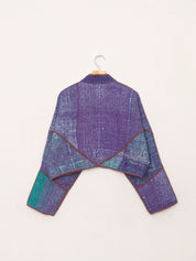 The Kaira Cropped Quilted Patchwork Kantha Jacket