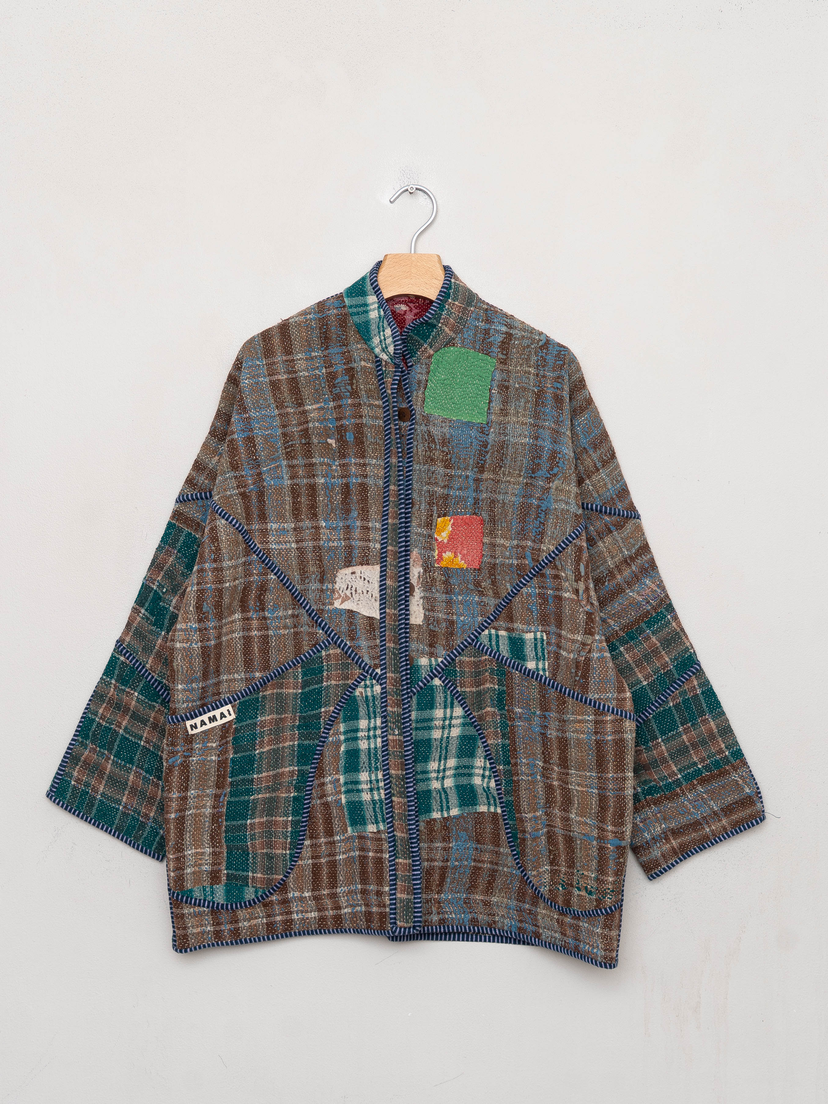 The Narmada Quilted Patchwork Kantha Jacket