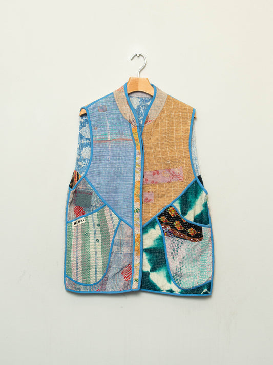 The Ladhiya Quilted Patchwork Kantha Vest