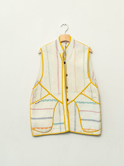 The Ladhiya Quilted Patchwork Kantha Vest