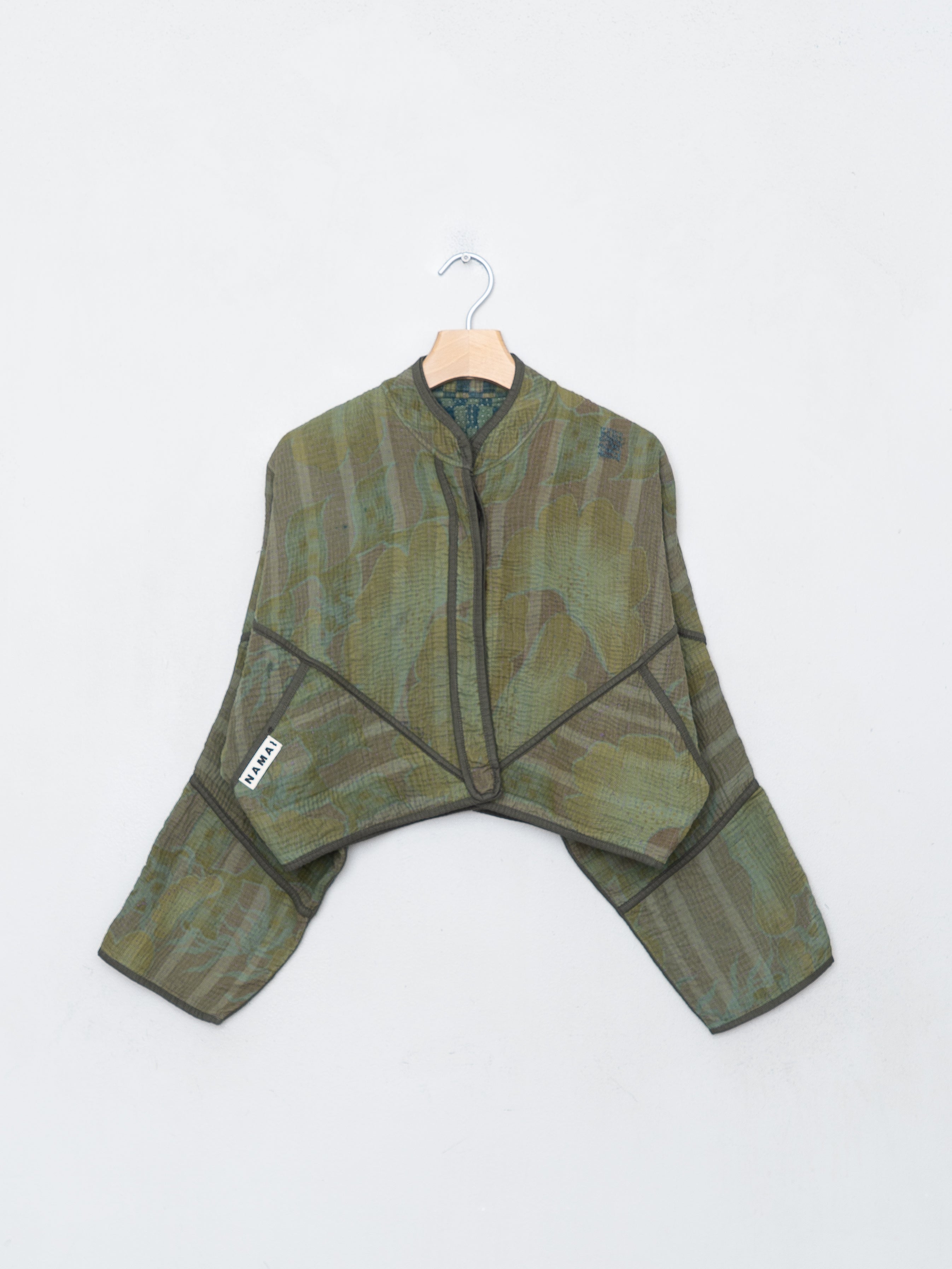 The Kaira Cropped Quilted Indigo Kantha Jacket
