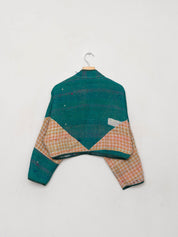 The Kaira Cropped Quilted Patchwork Kantha Jacket