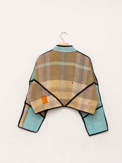 The Kaira Cropped Quilted Patchwork Kantha Jacket