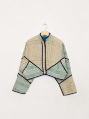 The Kaira Cropped Quilted Patchwork Kantha Jacket