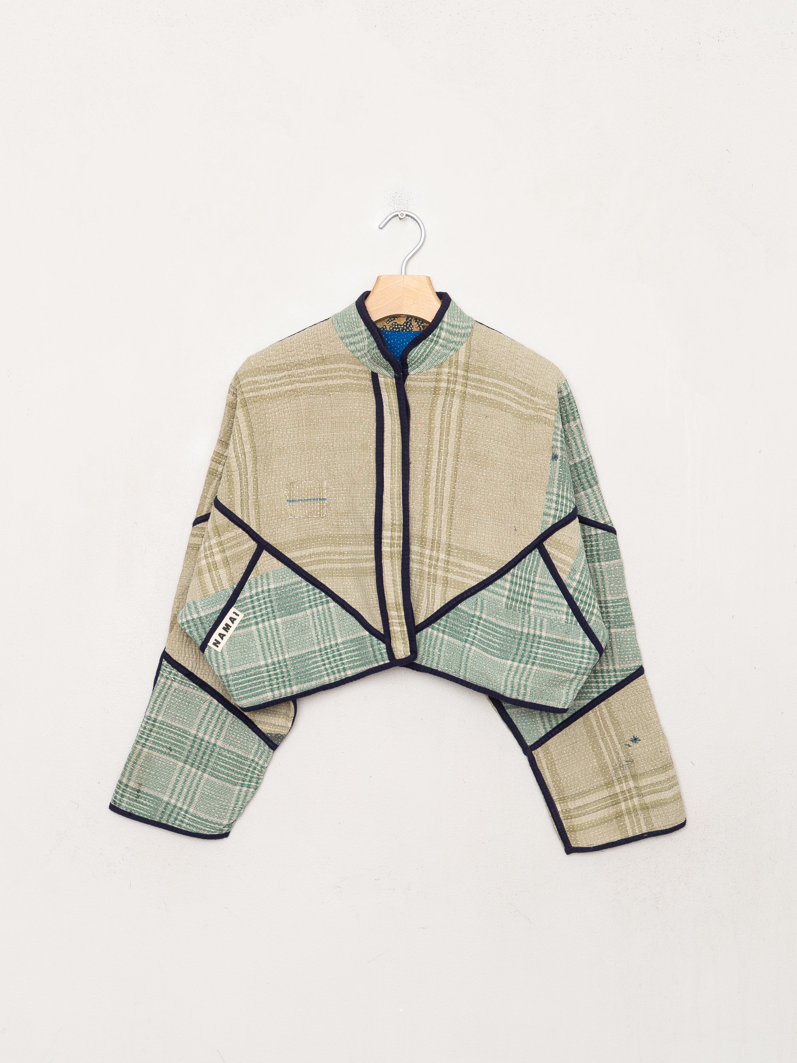 The Kaira Cropped Quilted Patchwork Kantha Jacket