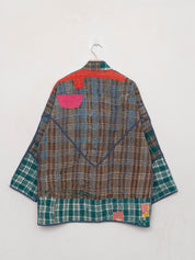 The Narmada Quilted Patchwork Kantha Jacket