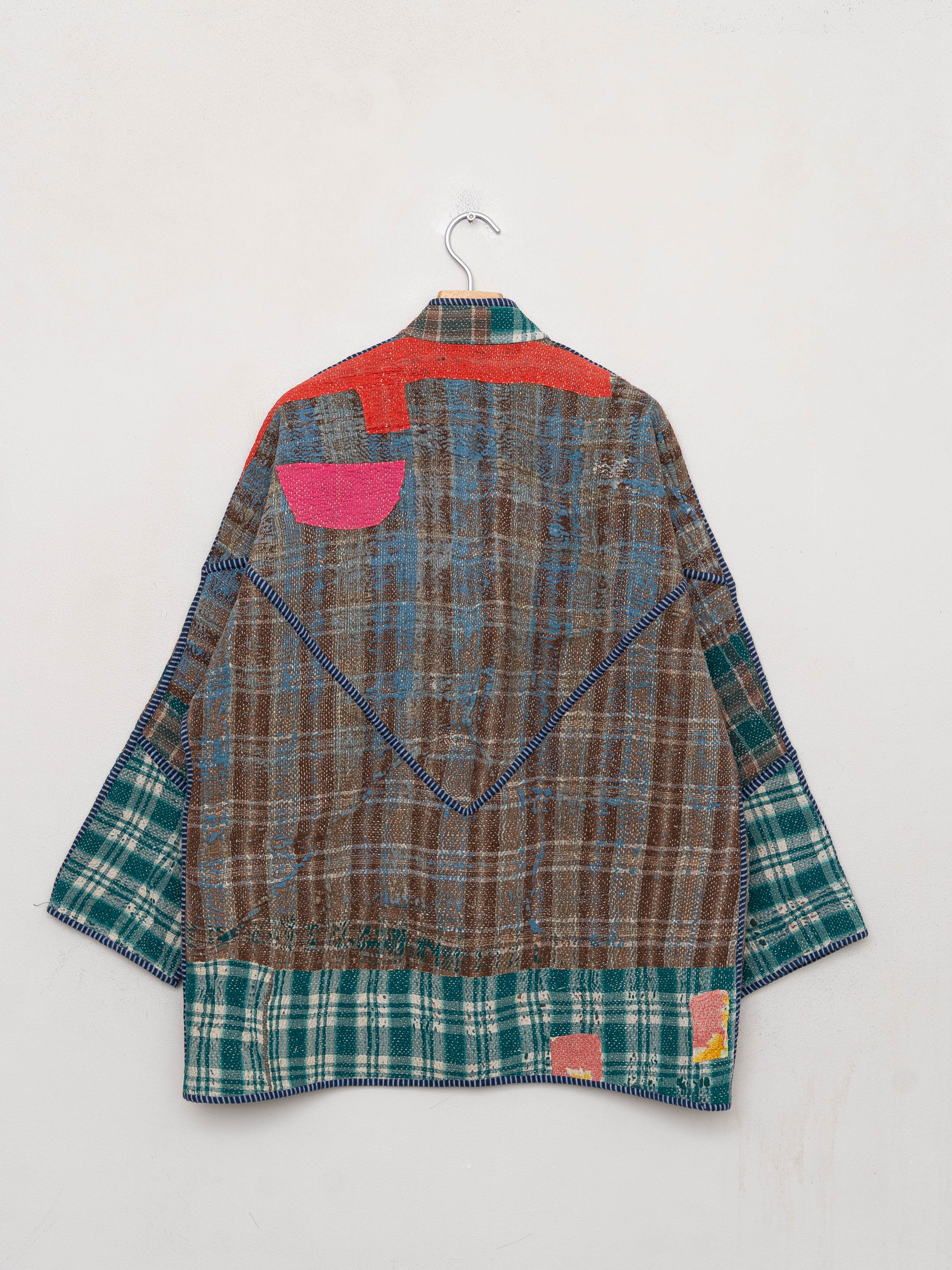 The Narmada Quilted Patchwork Kantha Jacket