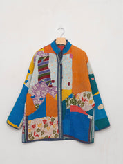 The Narmada Quilted Patchwork Kantha Jacket