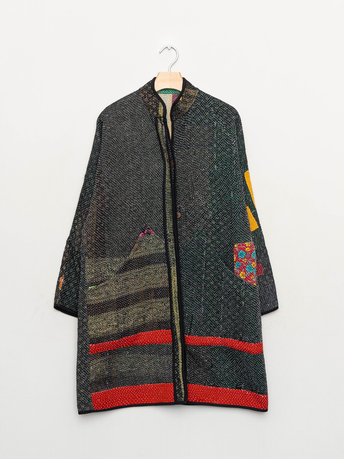 The Sai Quilted Patchwork Kantha Coat