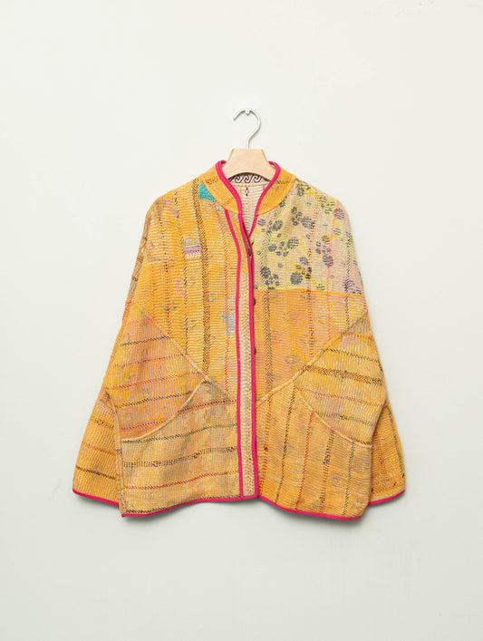 The Ladhiya Quilted Patchwork Kantha Jacket