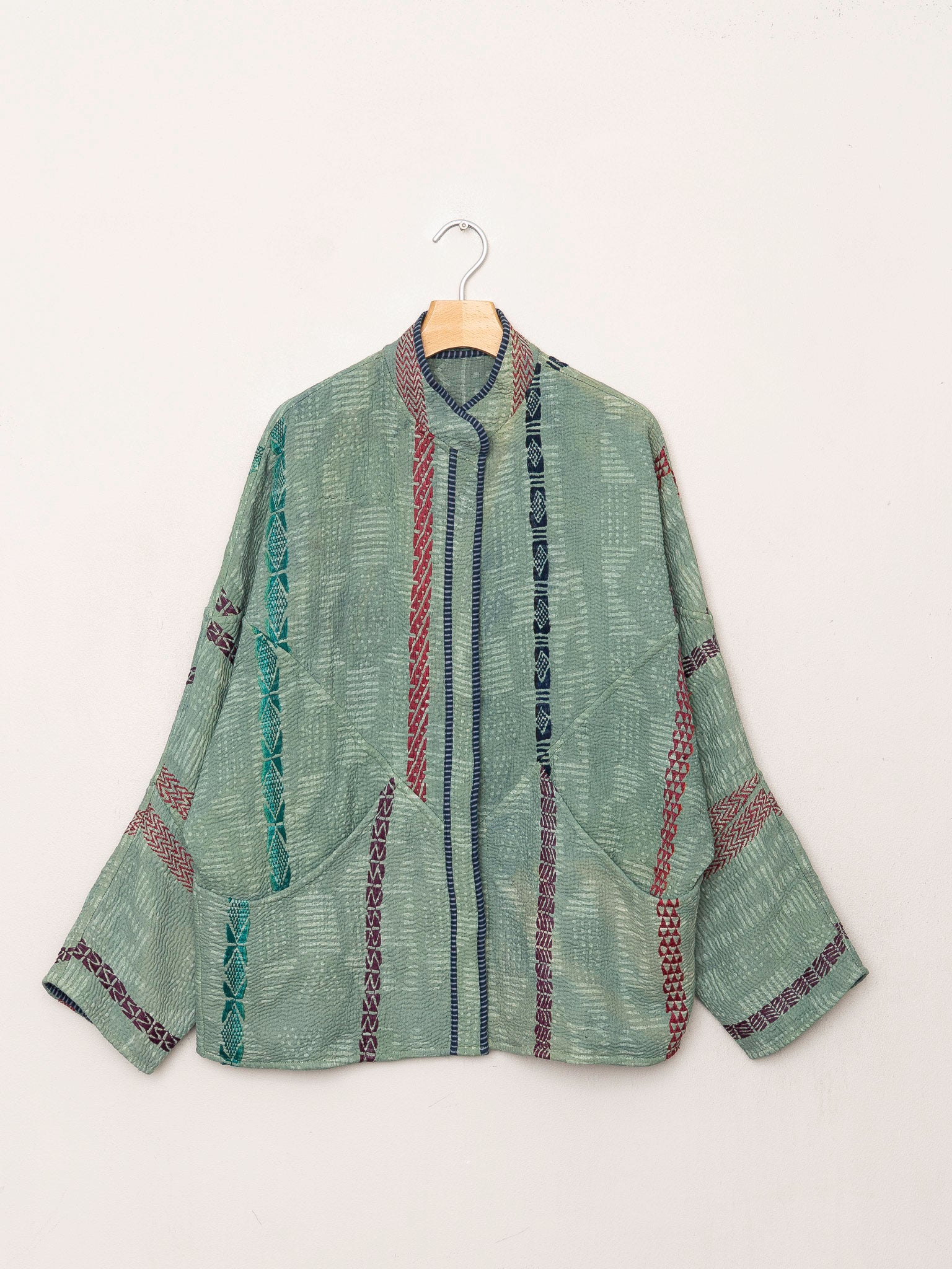 The Ishani Quilted Indigo Kantha Jacket