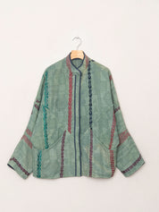 The Ishani Quilted Indigo Kantha Jacket