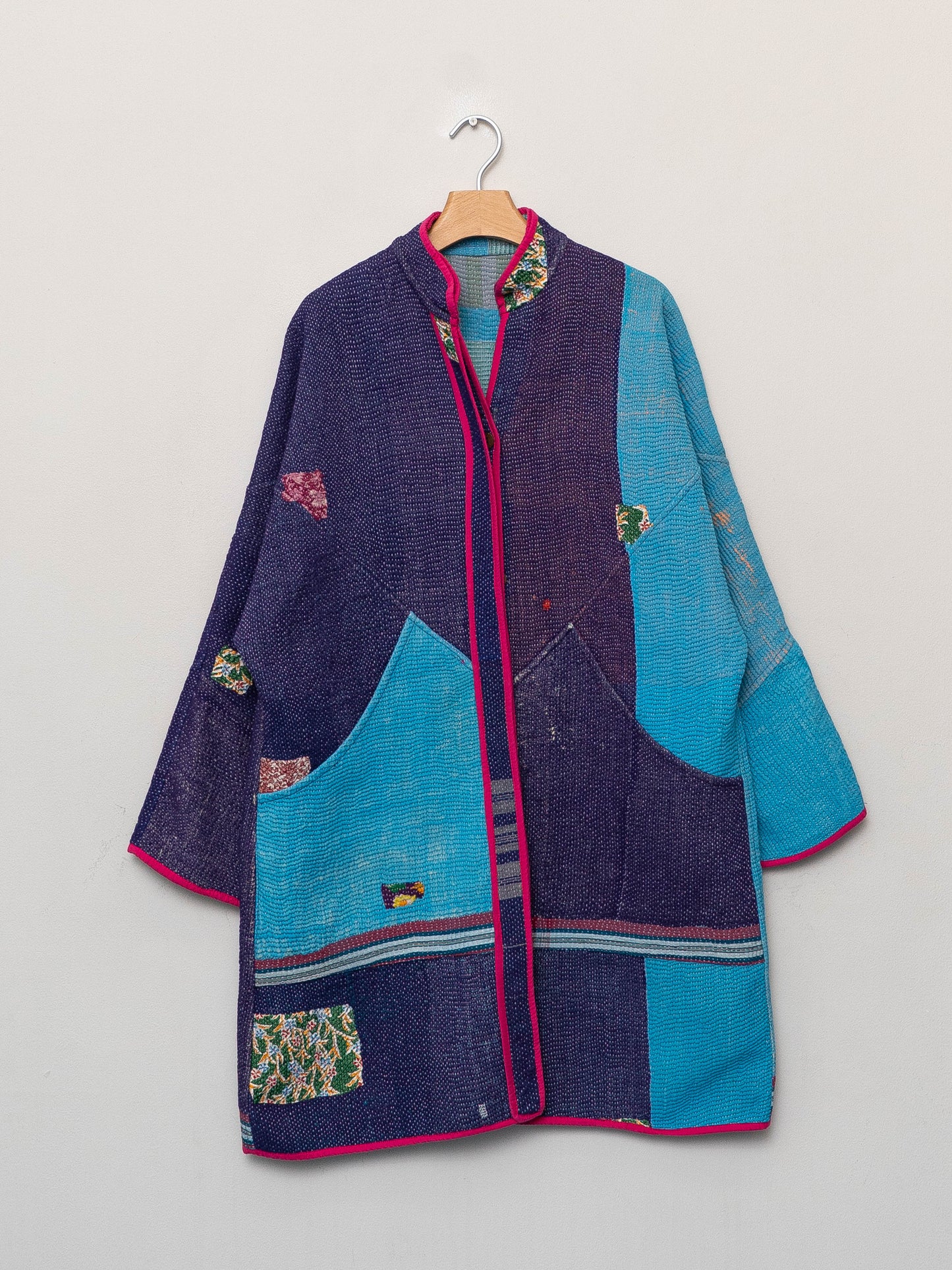 The Sai Quilted Patchwork Kantha Coat