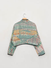 The Kaira Cropped Quilted Patchwork Kantha Jacket