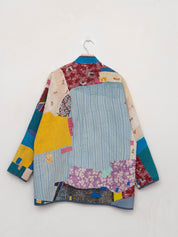 The Narmada Quilted Patchwork Kantha Jacket