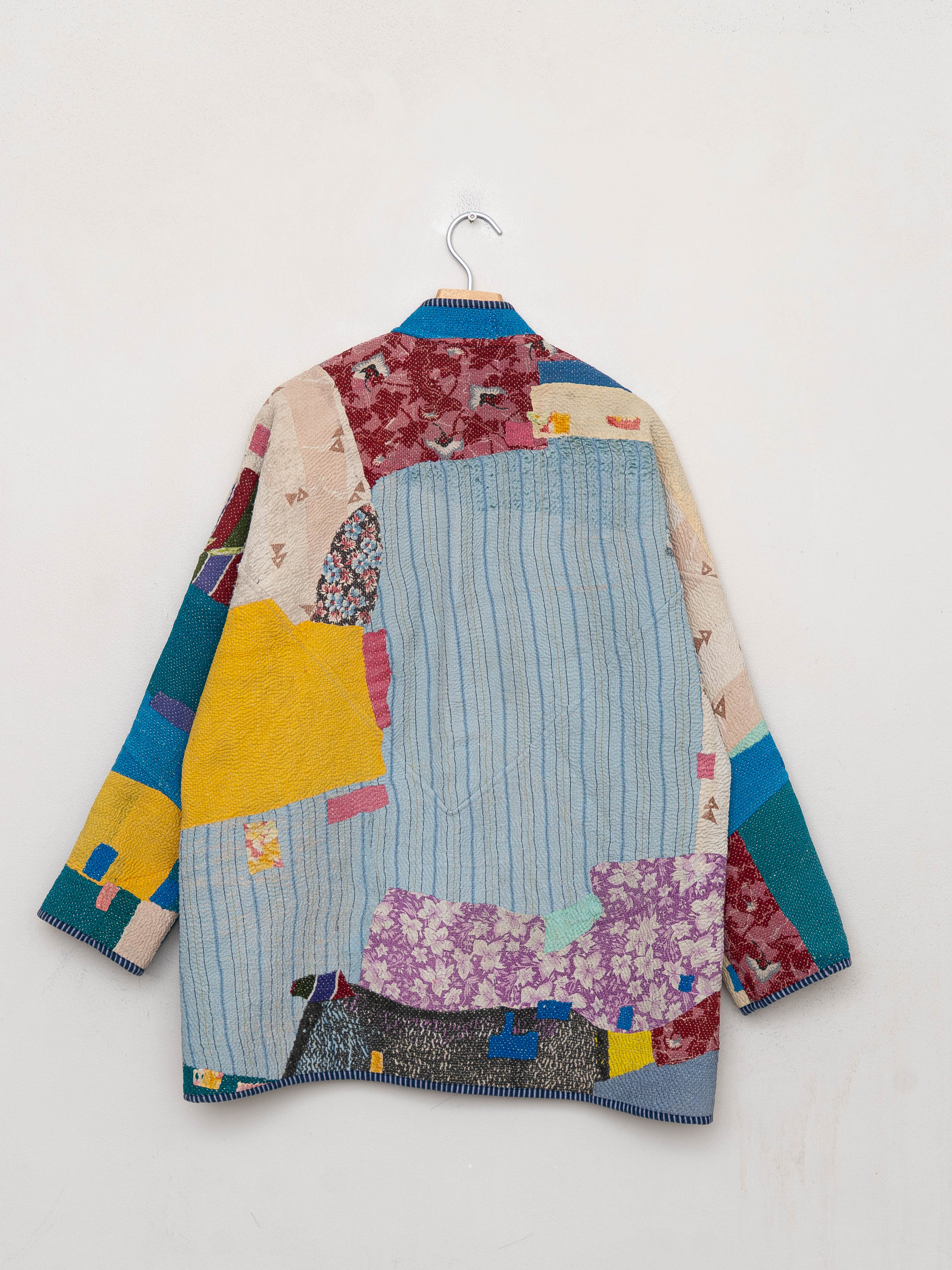 The Narmada Quilted Patchwork Kantha Jacket