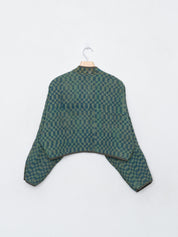 The Kaira Cropped Quilted Indigo Kantha Jacket