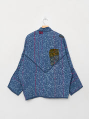 The Ishani Quilted Indigo Kantha Jacket