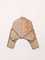 The Kaira Cropped Quilted Patchwork Kantha Jacket