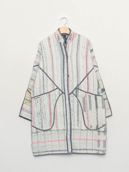 The Sai Quilted Patchwork Kantha Coat