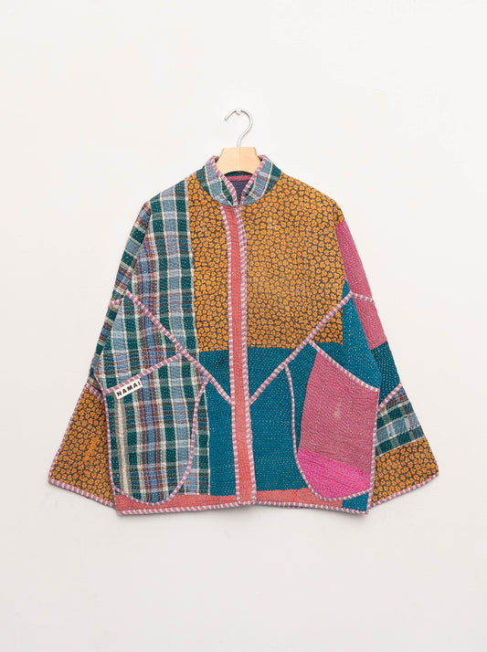 The Ladhiya Quilted Patchwork Kantha Jacket