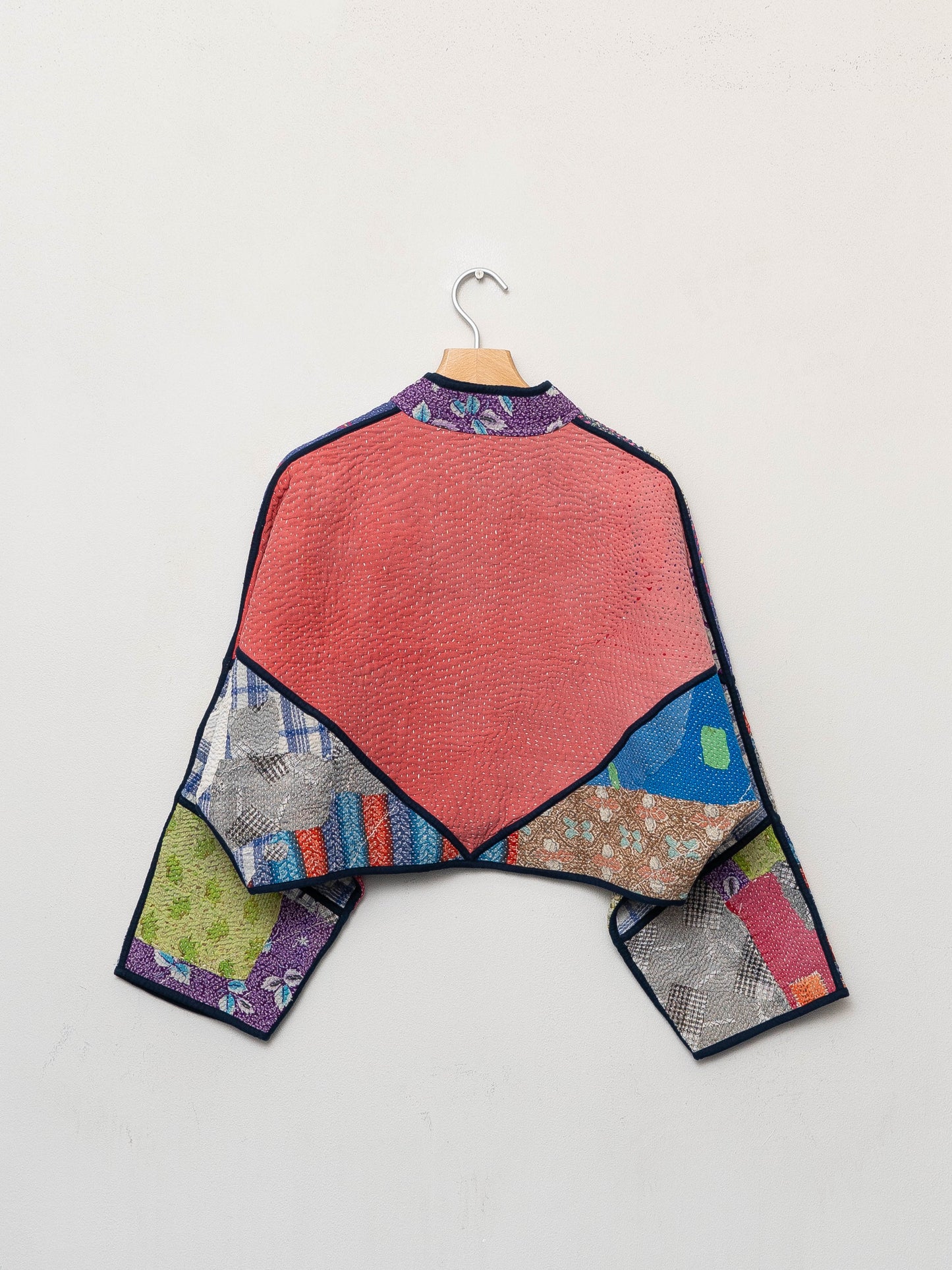 The Kaira Cropped Quilted Patchwork Kantha Jacket