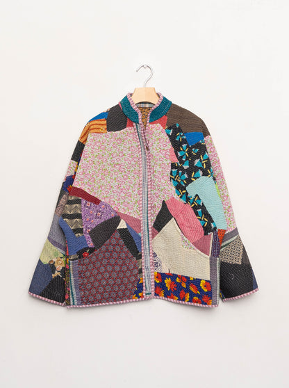 The Ladhiya Quilted Patchwork Kantha Jacket