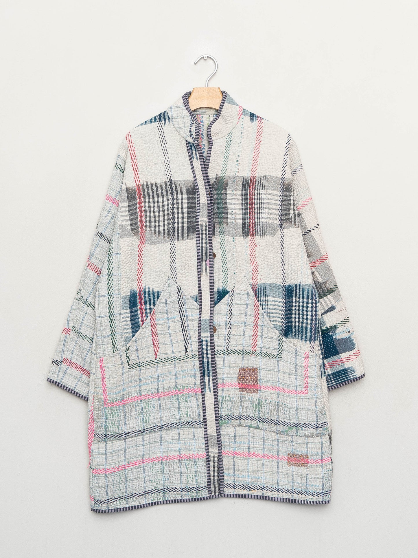 The Sai Quilted Patchwork Kantha Coat